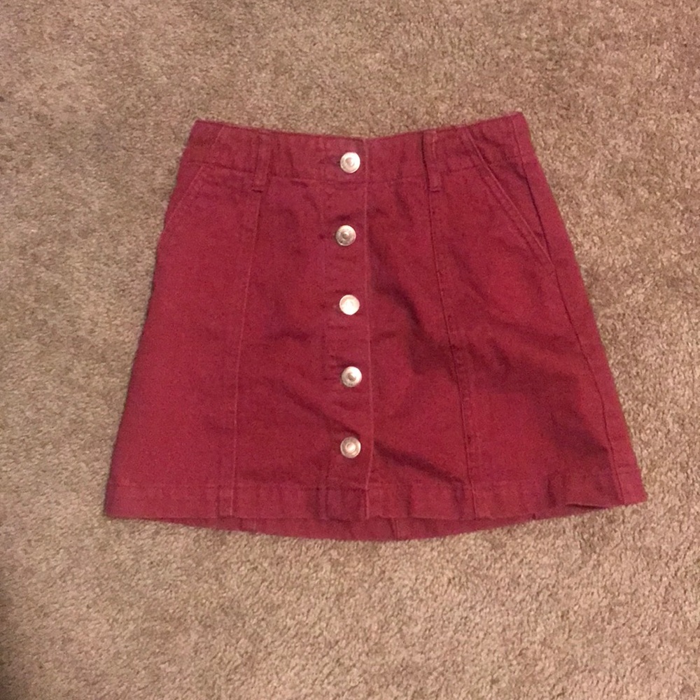 Red mini skirt